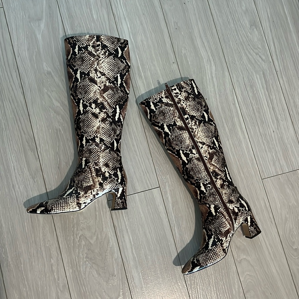 Python print high heel boots (leather upper)